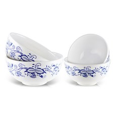 MAZUOKA Zwiebelmuster 飯碗大碗4件組, 1套, 飯碗 + 湯碗, 白色 + 藍色