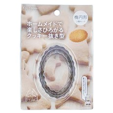 KAI 貝印 House不鏽鋼餅乾模具，3個入，橢圓形/星形, 1組