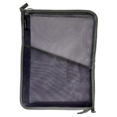 SHIMOYAMA A4分隔式尼龍網眼收納袋/文件袋, 1個, 時尚黑