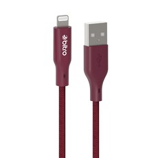 bitro USB-Lightning 柔韌編織傳輸快充線, 1.2m, 黛煙紅, 1條