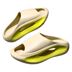 舒適厚底時尚外出拖鞋 EVA材質, 36~37, 卡其黃