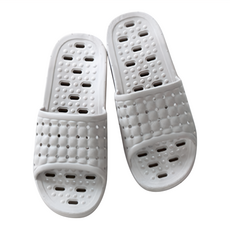 LASSLEY 蕾絲妮 88度Q彈鏤空排水室內拖鞋 浴室拖鞋 男款, S/M/L碼,灰色, M(42~43), 1雙
