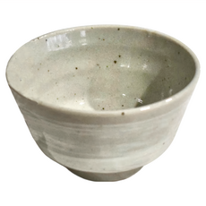 3.8井 - 日本製 寬11.5/高6.5 (cm) 容量280 (mL) 陶瓷, 灰釉白刷毛, 1個