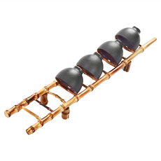 Push 品茗喝茶具 天然竹制杯架子 瀝水架 茶道配件 擺件, 木色, 1個