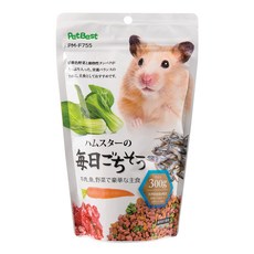 PetBest 岡田屋 乾燒主食 牛 + 蔬 + 魚 300g, 倉鼠主食，營養豐富，除臭配方，台灣製造, 1包