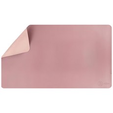 aibo 雙色皮革 大尺寸滑鼠墊 桌墊 XL, 防水防污 易擦拭, 附皮革 綁環易收納, 70x40cm, 粉紫色 + 粉紅色, 1個