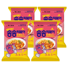 TAEKYUNG 泰耕 洞洞辣炒年糕 粉紅醬 Q彈有嚼勁 香甜微辣 輕鬆享受道地韓式風味, 4包, 340g