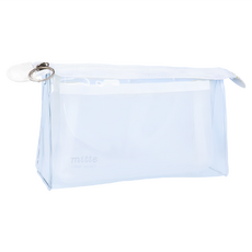 sun-star mitte 透明網袋兩用收納筆袋 雙層空間收納, 時尚白, 1個