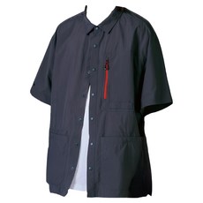 KZM OUTDOOR j11 多口袋短袖襯衫 碳灰 寬鬆休閒 尼龍材質, L, 1入