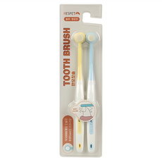 RESPET 寵物超細刷毛牙刷2件組, 黃色 + 藍色, 1組