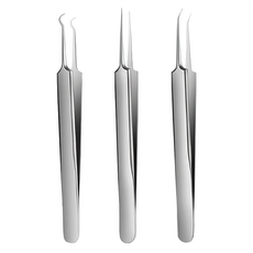 小麥購物 不鏽鋼粉刺夾3件組 L331 138g, 1組, 銀色