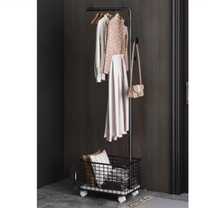 IKA宜卡 置物籃 鐵製衣帽架 SLA02, 黑色