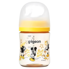 pigeon 貝親 實感哺乳塑膠奶瓶 0個月以上, 米奇, 160ml, 1個