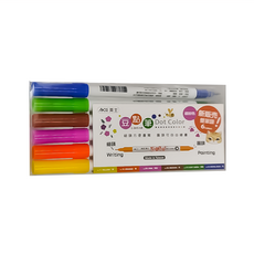 ACE 英士 豆點筆 Dot Color 繽紛套組 雙筆頭, 6色, 1組