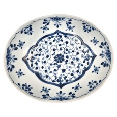 藍染窯堂 藍染橘唐草橢圓皿, 藍, 1個, 19.4 x 16 x 4cm