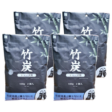 KOKUBO 小久保工業所 日本竹炭除臭包 鞋子用 2入, 有效除濕/脫臭/防霉, 可重複使用, 經濟環保, 200g, 4包