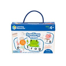 Learning Resources 單字拼圖卡，20組自校正拼圖，4歲以上適用, 1組