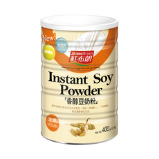 紅布朗 香醇豆奶粉 無加糖 無香料 全素 去皮黃豆 即沖即飲, 400g, 1罐