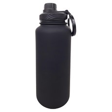 新款手機磁吸支架戶外水壺 - 黑色 304不鏽鋼, 1L, 1個