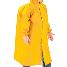 愛北鼻 親子同款加厚防水雨衣, 鈕扣+拉鍊雙重防護, TPU薄膜抗高水壓防潑水, 黃色, XXL