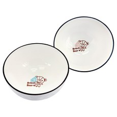 英國熊 鑽點心碗 5吋, 1組, 碗 2個, 白色