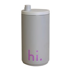 DESIGN LETTERS 直飲保溫杯, Tritan/矽膠/食品級不鏽鋼, 350ml, 保溫12小時/保冷24小時, hi 灰色, 1個