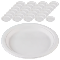 Highching 高精 植纖餐盤 白色 8寸, 1包, 100個