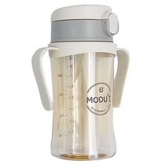MODU'I BLUEMAMA 幼兒彈蓋PPSU防漏學習杯 耐熱溫度180°C, 搪瓷白, 260ml, 1個