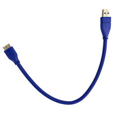 POLYWELL Type A公對Micro B公 3A高速傳輸線, 25cm, 藍色, 1條