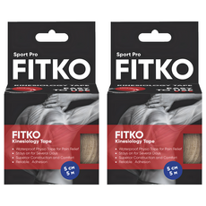 FITKO 飛客 肌力貼 運動型升級款 5cm x 5m 防水 彈性 舒適, 1捲, 2盒