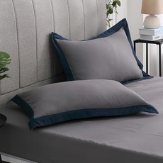 Ishur 伊舒爾 歐式壓框 耀岩灰 柔軟透氣 信封式枕套, 2個, 75 x 45cm