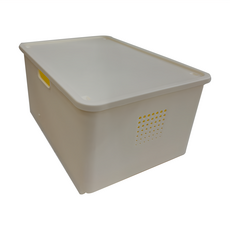 FAmILyLIFE 生活 加厚可疊加防塵附輪收納盒 2入組 M號 37 x 27 x 13.6cm + L號 37 x 27 x 24.2cm, 白色, 1組