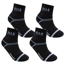 ELLE HOMME 彩條厚底透氣運動襪 2雙, 25~27cm, 黑色