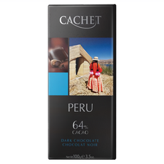 CACHET 64%秘魯可可豆醇黑巧克力, 1片, 100g
