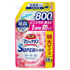 Kao 花王 Magiclean 魔術靈 SUPER CLEAN 浴室多功能清潔泡沫噴霧補充包 玫瑰香 800ml, 1包