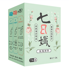 Dr.C Biotech 家家生醫 七日孅 孅體茶包 玫瑰綠茶 夏日限定 天然漢方草本 黃金比例配方, 4g, 7包, 1盒