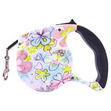 MODACore 摩達客 輕巧印花紋系列寵物自動伸縮牽繩拉繩, 水仙花紋, 1個