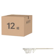 minono 米諾諾 不留痕自黏式10鉤滑軌組, 12組, 白色