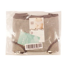 LoHAS 樂活人生 ECO有機棉 英國莫代爾棉抗敏中腰包覆內褲 三件組, 灰色條紋 + 米色條紋