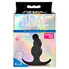 blush NOVELTIES 黑旋尾 後庭肛塞 Set 100%矽膠 Stacked Plug, 黑色, 1個