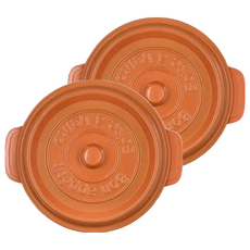 TAKENAKA COCOPOT系列 可微波圓形雙層分隔保鮮盒 530ML-橘色, 2個