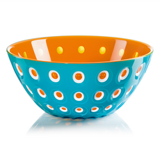 guzzini 波卡點點沙拉碗, SAN食品級耐熱樹脂, 20 x 9 公分, 義大利製, 藍色 + 橘色, 1個