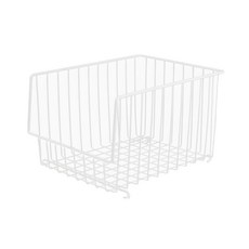 日式收納小幫手 粗款 耐用不易變形 鐵藝收納架, 35.5 x 28 x 19.5cm, 白色, 1個