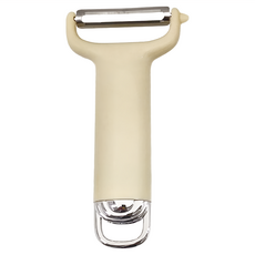 KOUJI 叩吉好物 削皮刀 S02米色 2入組 ABS/420不鏽鋼/UV電鍍, 奶油色, 1組