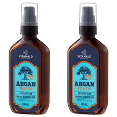 VITAHALO 摩洛哥堅果護髮精油，適用於乾燥和受損髮質，提供光澤，100ml, 2瓶