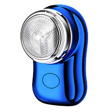 Kolin 歌林 口袋型 電動刮鬍刀 圓刀頭 乾濕兩用 刀頭可水洗 USB充電 Blue KSH-DLRZ1400