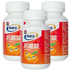 QUAKER 桂格 康研家 鈣嚼錠 熱帶水果風味, 600mg鈣, 維生素D, 維生素K2, 56顆, 3罐