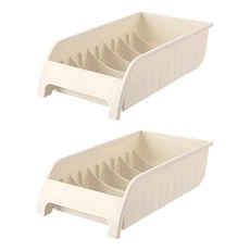 E.City 日式多功能碗碟瀝水收納盒, 5格, 顏色隨機, 2個