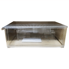 SHIMOYAMA 寬型廚房冰箱PET蔬果生鮮收納盒 附蓋, 透明, 1個