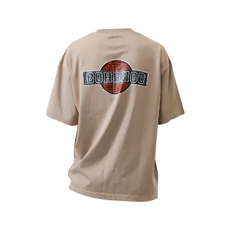 BOHRHOO 復古霓虹燈印花T恤 短袖 卡其色 XL